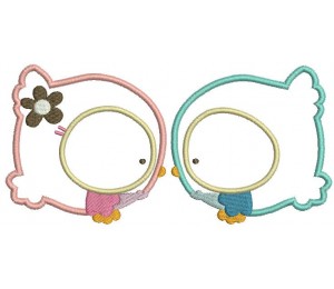 Stickmuster - Sweet Eulchen Pärchen Appli 2